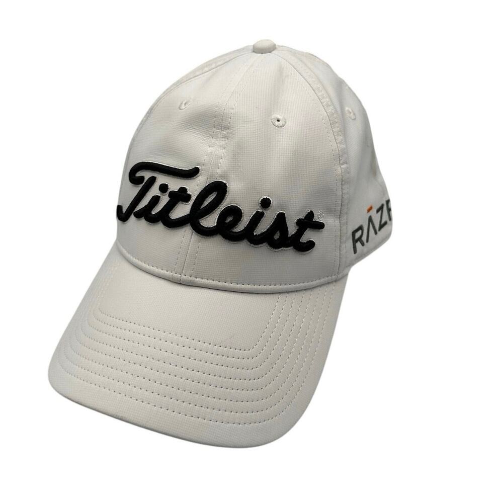 Titleist Golf Hat White OSFM Adjustable RAZR Logo NEW - Read
